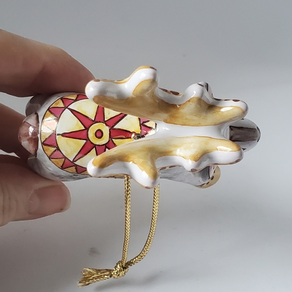 Handpainted Reindeer Ornament Handmade in Russia Vintage Ceramic Christmas Decor - Picture 6 of 9